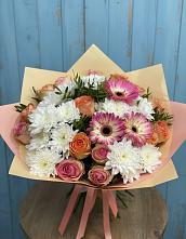 Букет цветов из:  Розы, Герберы и Хризантемы #REPLACE_PRED# Умёт