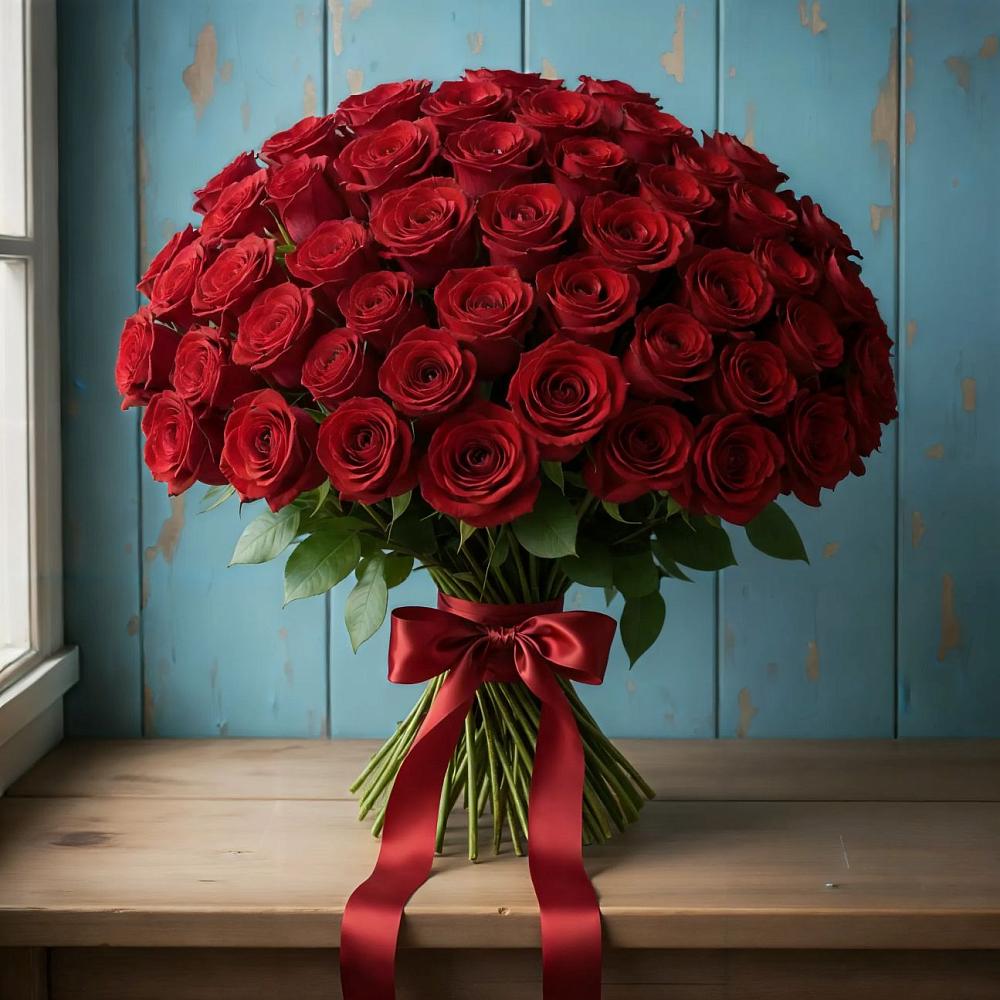 Букет Красные розы Блэк Меджик в Умёт