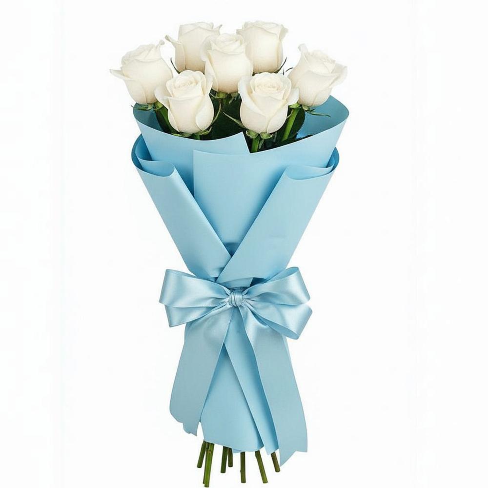 Букет 7 белых роз Проуд в Умёт