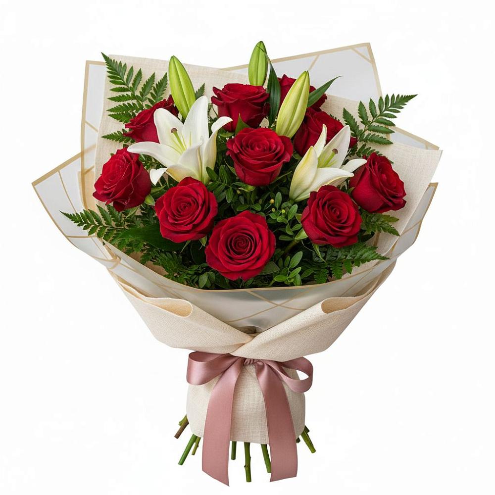 Букет цветов из: Лилии и Розы в Умёт