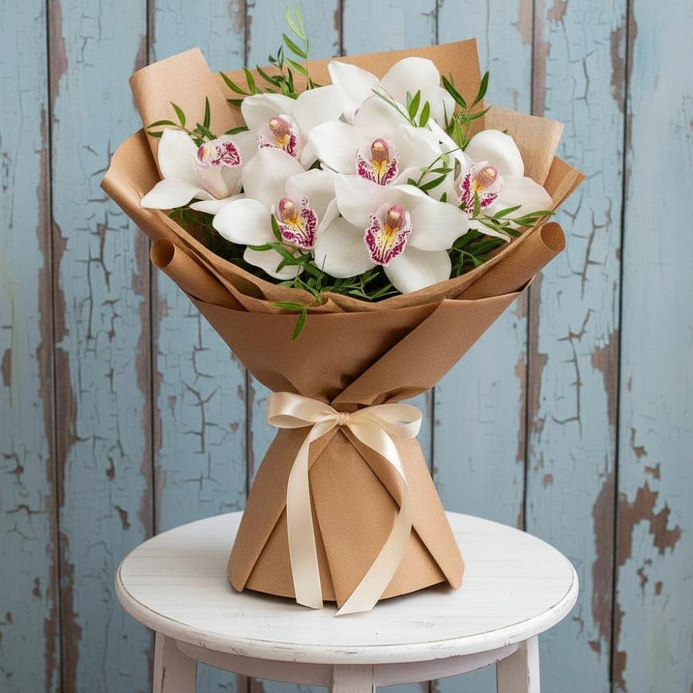 Букет цветов из: Орхидеи и Розы в Умёт