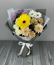 Букет цветов из:  Розы, Герберы и Хризантемы в Умёт