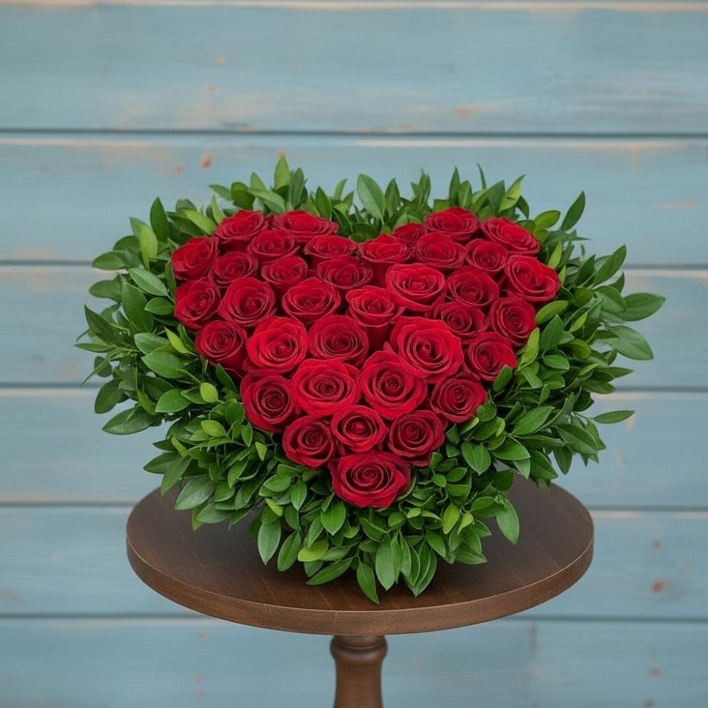 Цветочная композиция из Розы в виде сердца в Умёт