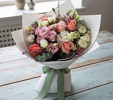 Букет цветов из:  Розы, Лизиантусы и Гвоздики в Умёт