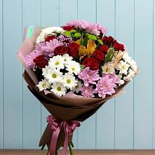 Букет цветов из:  Розы, Хризантемы и Альстромерии в Умёт