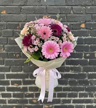 Букет цветов из:  Герберы и Хризантемы в Умёт