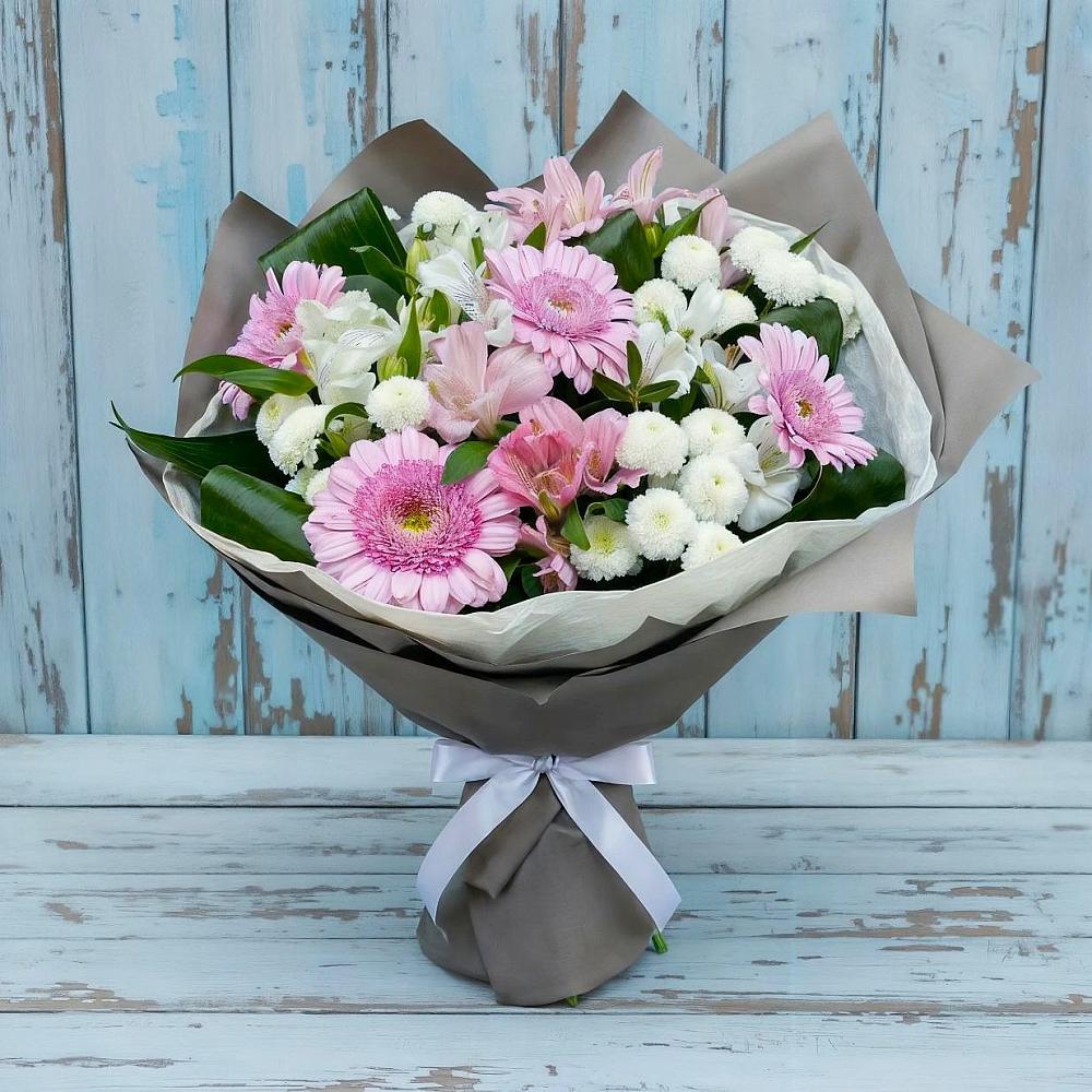 Букет цветов из: Герберы, Альстромерии и Хризантемы в Умёт